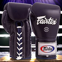 Перчатки боксерские Fairtex кожаные Синие 16 oz (BGL6)