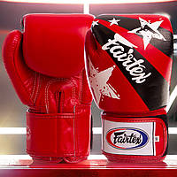 Перчатки боксерские Fairtex кожаные Красно-черные 10 oz (BGV1N)