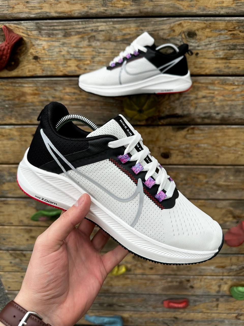 Чоловічі  кросівки  текстиль  весна/літо 👟 Nike Air Zoom Pegasus (біло-чорні)