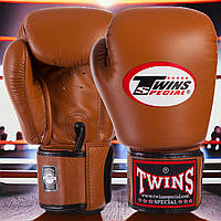 Перчатки боксерские Twins кожаные Коричневые 16 oz (BGVL3)