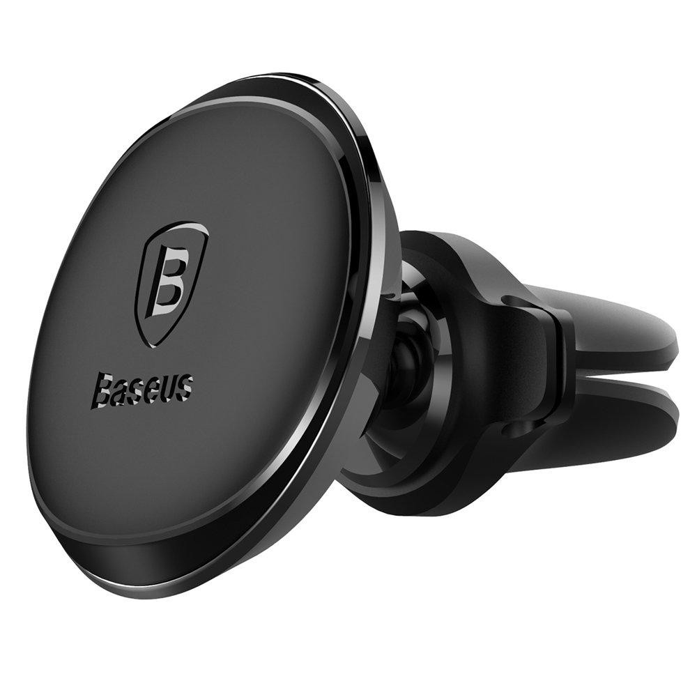 Кріплення для телефону Baseus Magnetic Air Vent Car Mount Holder with cable clip Black (SUGX020001)