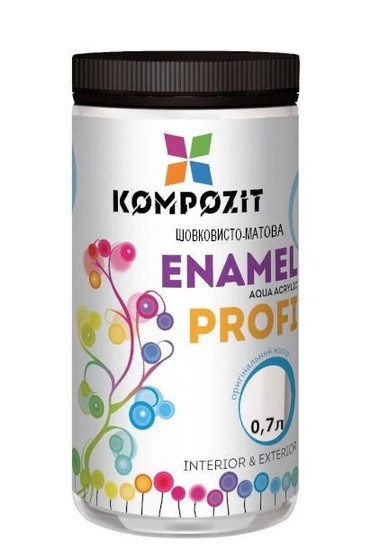 Емаль акрилова Kompozit PROFI коричнева глянсова 0.7 л, фото 1