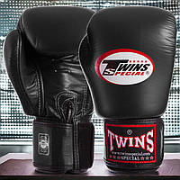 Перчатки боксерские Twins кожаные Черные 18 oz (BGVL3)