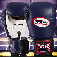 Перчатки боксерские Twins кожаные Сине-Белые 10 oz (BGVLA2)