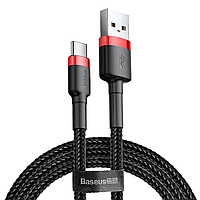 Кабель Baseus cafule Cable USB For Type-C 3A 1m Red+Black (CATKLF-E91)