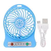 Мини вентилятор mini fan XSFS-01 с аккумулятором 18650 4,5W Blue