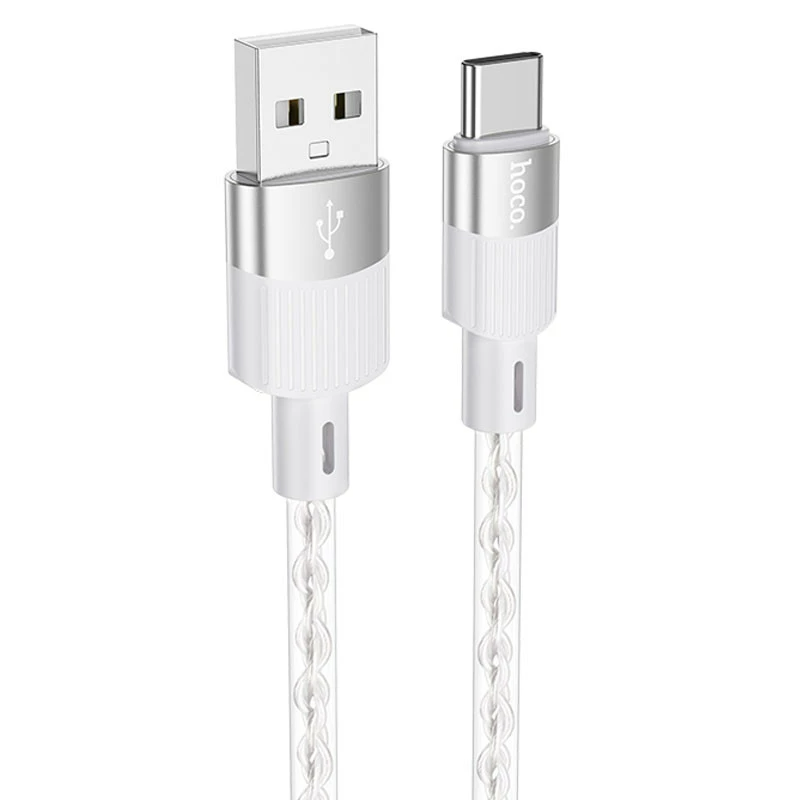 Кабель HOCO X99 Crystal junction silicone charging data cable Type-C 3A 1.2m Gray
