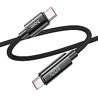 Кабель HOCO U125 Benefit 100W charging data cable with display Type-C to Type-C 2.4 А 1.2m Чорний