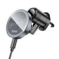 Кріплення для телефонa Hoco HW6 Vision metal magnetic wireless fast charging car holder(air outlet) black