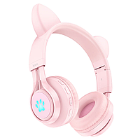 Навушники стерео Bluetooth Hoco W39 Cat ear kids BT headphones pink