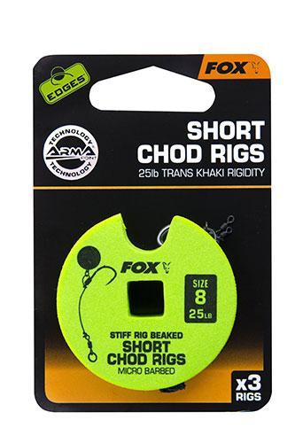 Готові поводки чод-ріг Fox Edge Armapoint Stiff Rig Beaked Chod Rigs 25lb с крючками №8 (3шт), фото 1