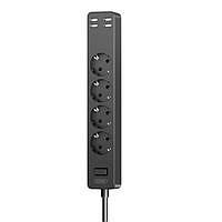 Сетевой фильтр XO WL10 (EU) 4USB function socket (4AC + 4USB) 1.8M BLack