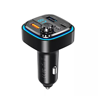 FM-трансмитер XO BCC08 Smart Bluetooth MP3 + 5V3.1A Car Charger with Ambient Light Black