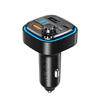 FM-трансмітер XO BCC08 Smart Bluetooth MP3 + 5V3.1A Car Charger with Ambient Light Black