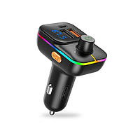 FM-трансмитер XO BCC09 Smart Bluetooth MP3 with TF card slot + PD 25W Car charger with ambient light