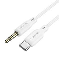 AUX cable 3.5mm BOROFONE BL18 AUX silicone audio cable white