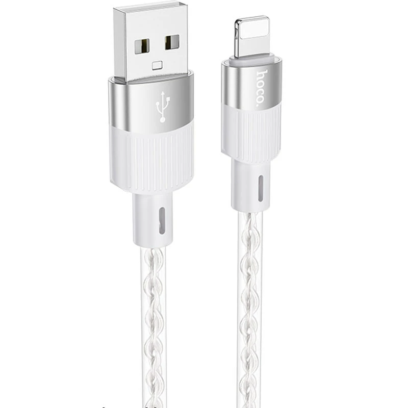 Кабель HOCO X99 Crystal Junction USB to Lightning 2.4A 1.2m Gray