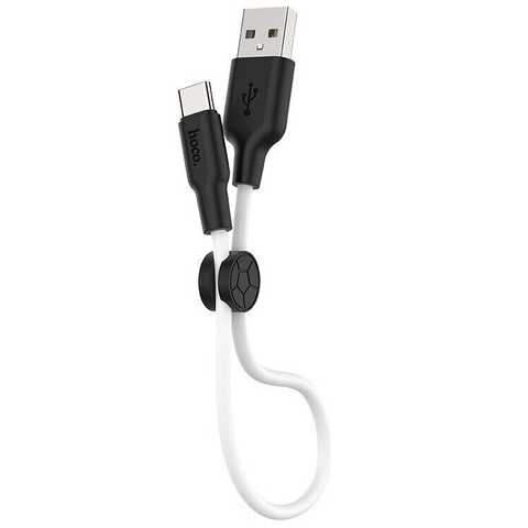 Кабель HOCO X21 Plus Silicone Type-C 0.25m  Black-White