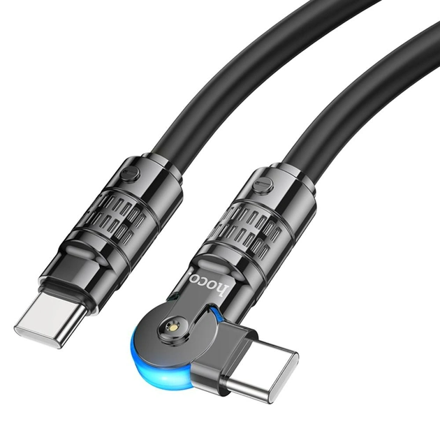 Кабель HOCO U118 Type-C to Type-C Triumph 60W rotating charging data cable 1.2 m black