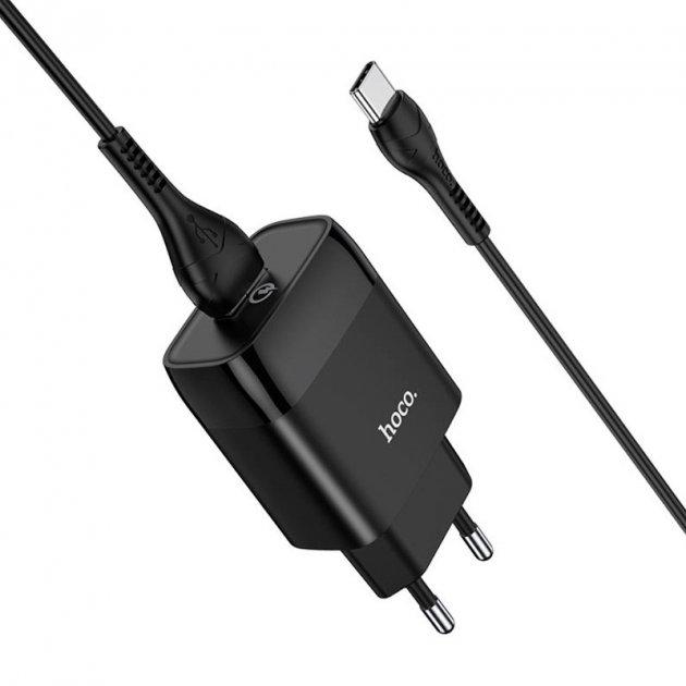 Мережевий зарядний пристрій HOCO C72Q QC3.0 1USB 3A + Type-C black