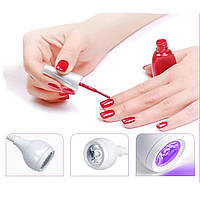 Лампа UV FX216 на 9 Вт. на акумуляторі для гелевих типсів, верхніх форм та декору з USB-входом, на підставці