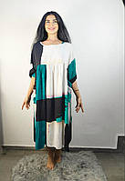 Батальна жіноча штапельна сукня вільного крою