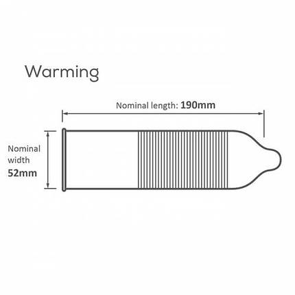 Презервативи Pasante Warming condoms, що зігрівають ,52 мм, за 6 шт., фото 3