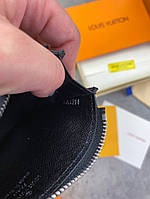 Держатель серый для карт и монет Louis Vuitton черный в стиле "Monogram" k209 высокое качество