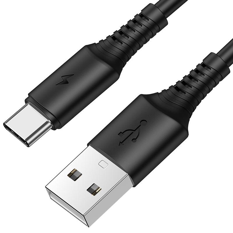 Кабель для зарядки смартфона Borofone BX47 Coolway Type-C 3A/1m Black шнур для телефона