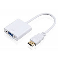 Перехідник HDMI M to VGA F з кабелями аудіо і живлення від USB ST-Lab U-990 white o