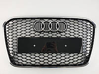 Решетка радиатора Audi A6 2011-2014год Черная с хром рамкой в стиле RS