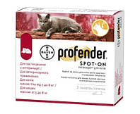 Капли Bayer Profender (Профендер) Спот-он для защиты от гельминтов для кошек весом 5-8 кг, 2 пипетки /1.12 мл