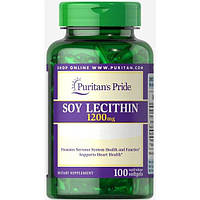 Лецитин Puritan's Pride Soy Lecithin 1200 mg 100 Softgels SB, код: 7518919