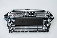 Решетка радиатора Audi A3 2013-2016год Черная с хромом в стиле S-Line
