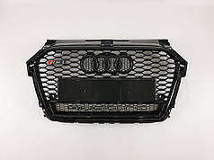 Решітка радіатора Audi A1 2014-2019 рік Чорна з емблемою QUATTRO в стилі RS