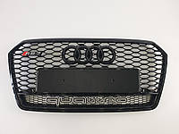 Решетка радиатора Audi A7 2014-2017год Черная Quattro в стиле RS
