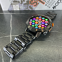 Металевий смарт годинник чоловічий чорний чорний круглий Bluetooth Smart Watch Розумний годинник із дзвінком Modfit Combat