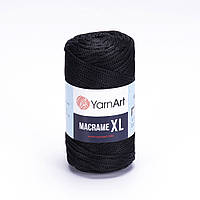 Пряжа черная (№148) Macrame XL Yarnart Макраме хл ярнарт 250гр 130м полиэфирный шнур для сумки