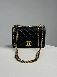 Жіноча сумка Шанель чорна Chanel Black Calfskin Quilted Perfect Fit Wallet