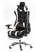 Комп'ютерне ігрове крісло Special4You ExtremeRace black/white footrest