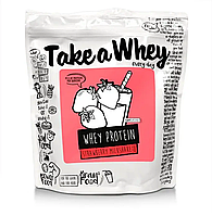 Take-a-whey whey protein 907 г протеин (клубничный милкшейк) высокое качество