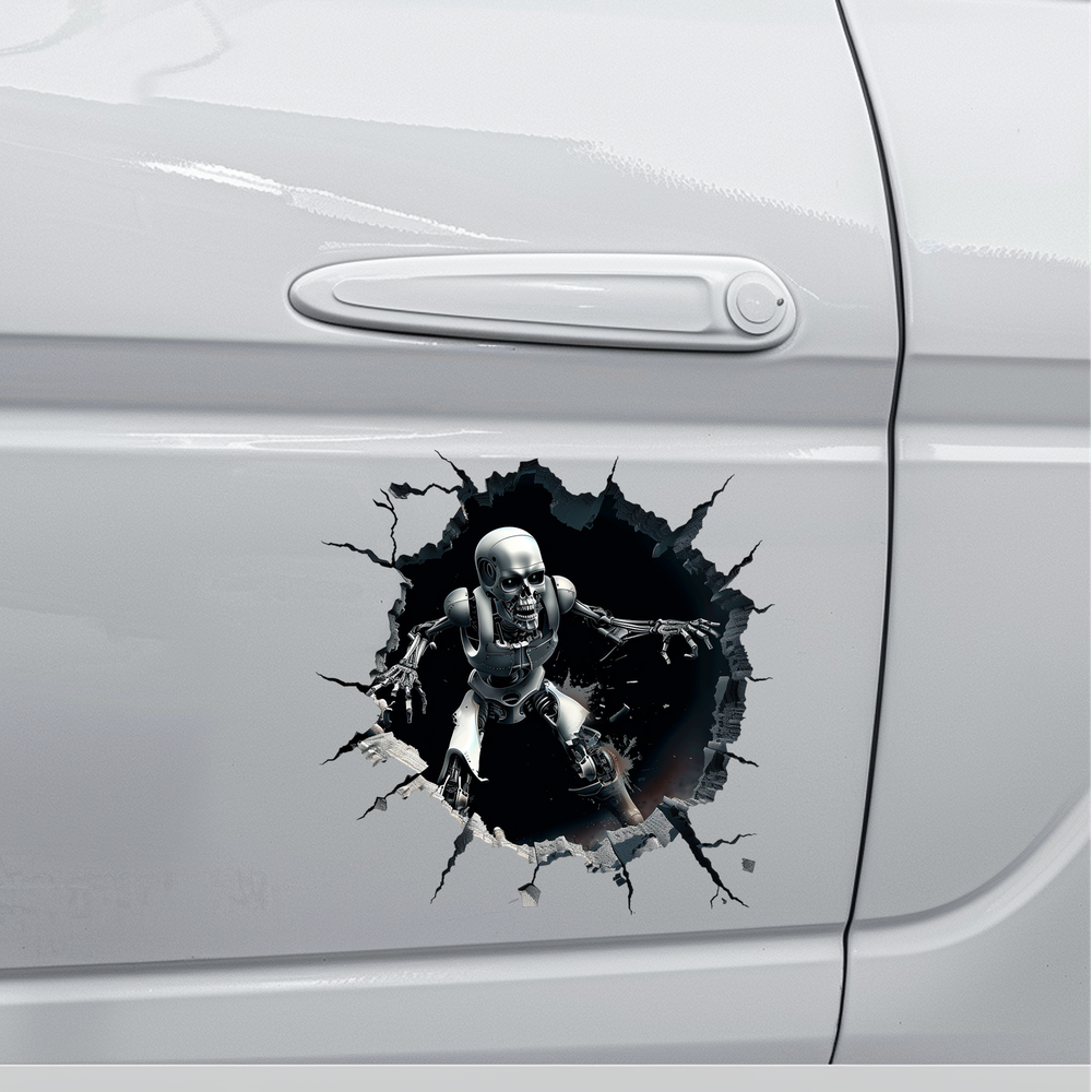 Красива наклейка "Скелет 3D" для тюнінгу машини 50*50
