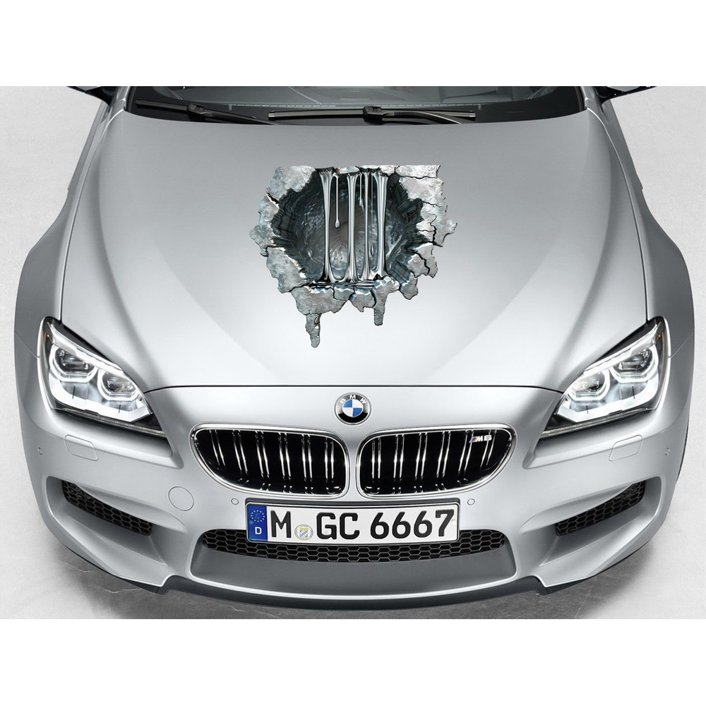 Автонаклейка з ефектом 3D водоспаду, водостійкий декор бампера 50x50 см