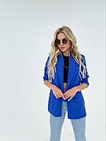 Модный и стильный женский пиджак синий. Размеры: 42-44, 46-48