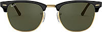 Сонцезахисні окуляри Ray-Ban RB3016 W0365 Clubmaster Square Sunglasses Black on Gold/G-15 Green 51mm высокое