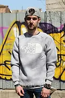 Cірий cвітшот | стильна кофта the north face white logo