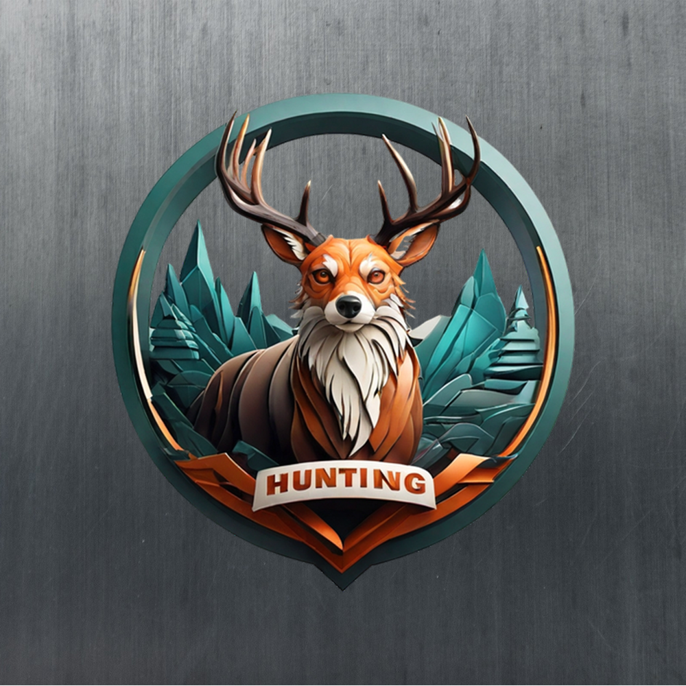 Водостійка автонаклейка з оленям для капота машини мисливця 50x50 см