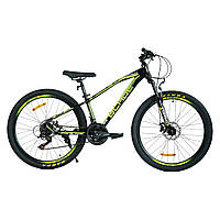 Велосипед Спортивный для подростка рост 135-150 см 26 дюймов Corso Blade Черный с салатовым