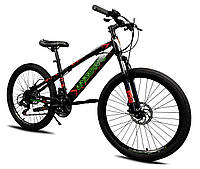 Горный подростковый велосипед Unicorn Nimble 24" Велосипед с хром-молибденовой рамой 15" черный