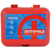 Автомобільна аптечка Poputchik згідно ТУ футляр пластиковий червоний 165х135х65 02-001-П o